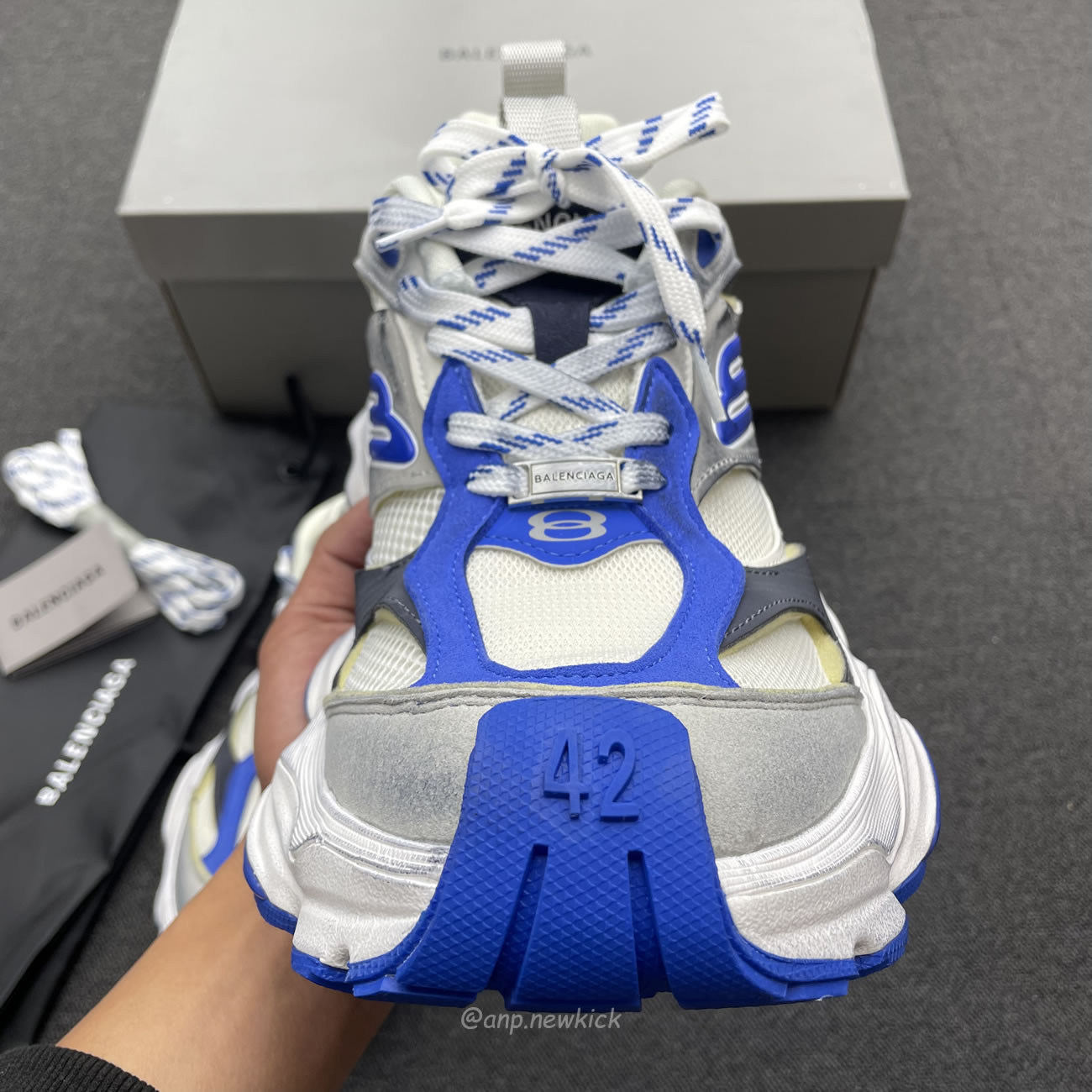 Balenciaga Cargo Sneaker White Grey Blue 784341 W2mv6 0328 (8) - www.newkick.vip